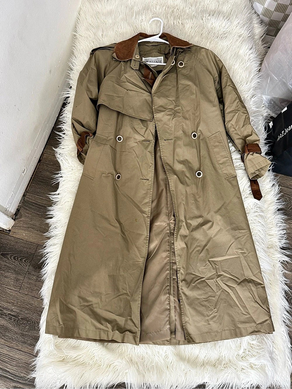 Braetair Trench Coat in Tan & Brown Size P